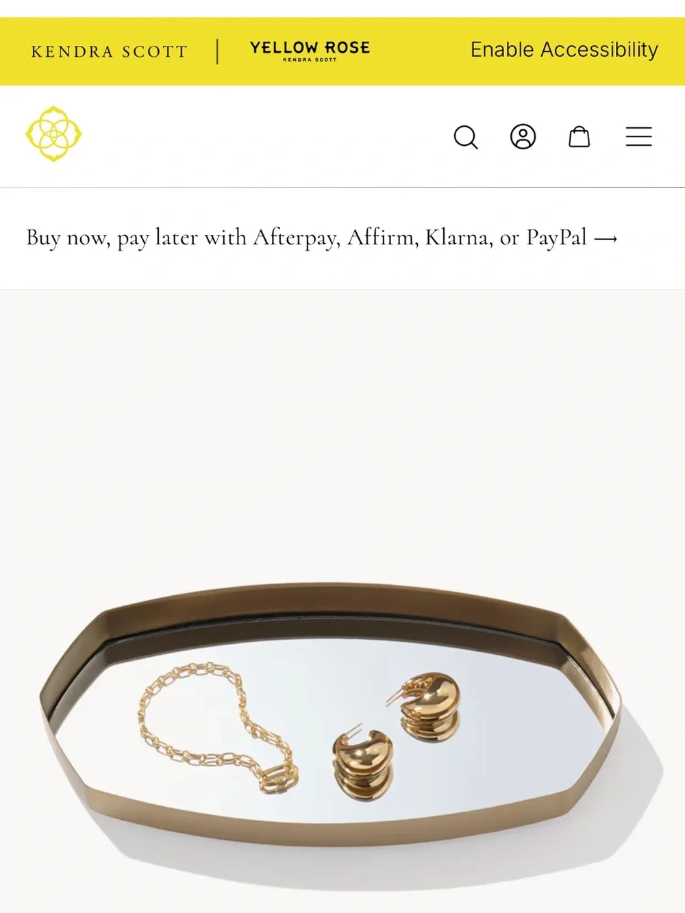 Kendra Scott Danielle Mirrored Countertop Tray